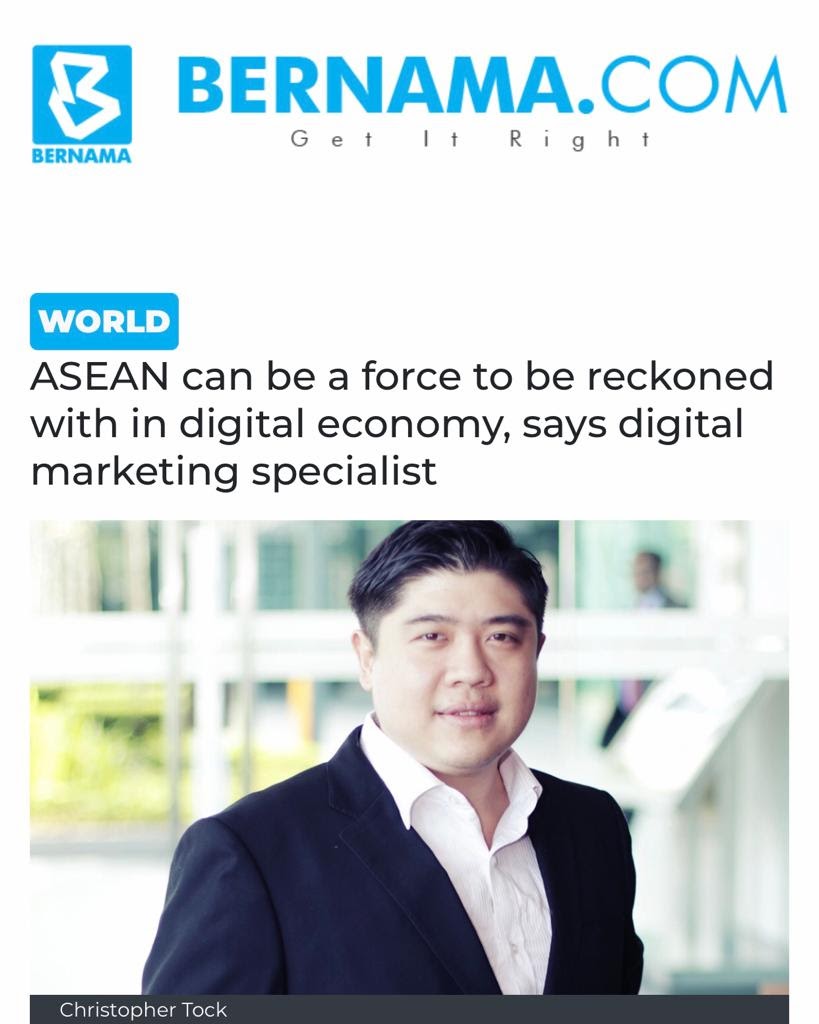 BERNAMA: ASEAN can be a force to be reckoned with in the digital economy, says Christopher Tock.